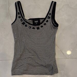 D&G Monochrome Striped Tank Top